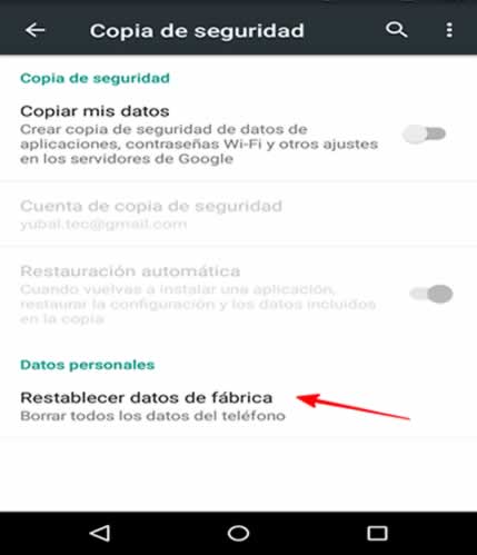resetear android 