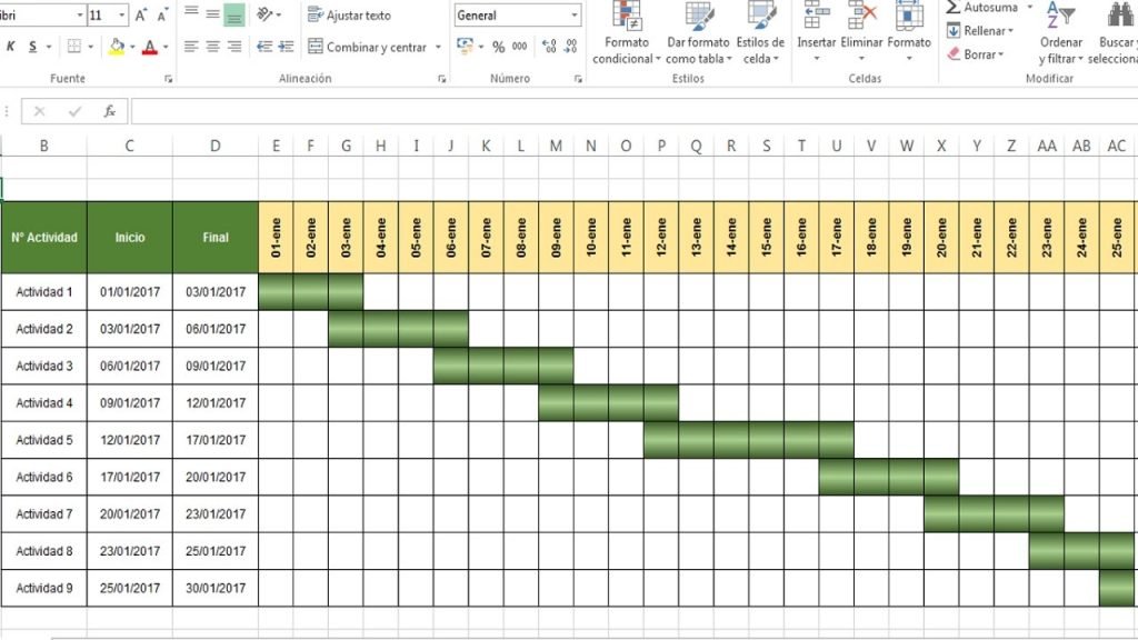 Cronograma De Actividades 】 Excel Guía Paso A Paso