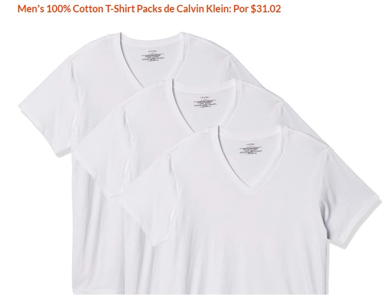 Set de franelas con cuello en V para hombres Calvin Klein