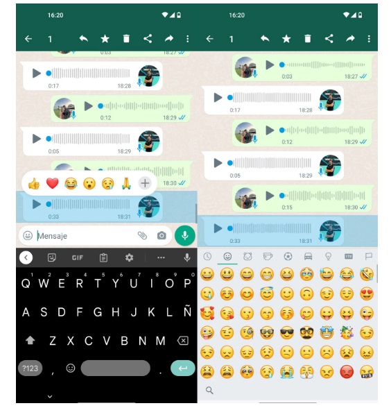 reaccionar a mensajes con emojis